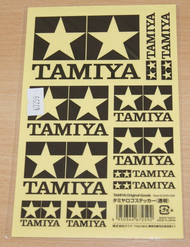Tamiya 67259 Official Logo Sticker/Decal Set Clear (Black & Clear), NIP