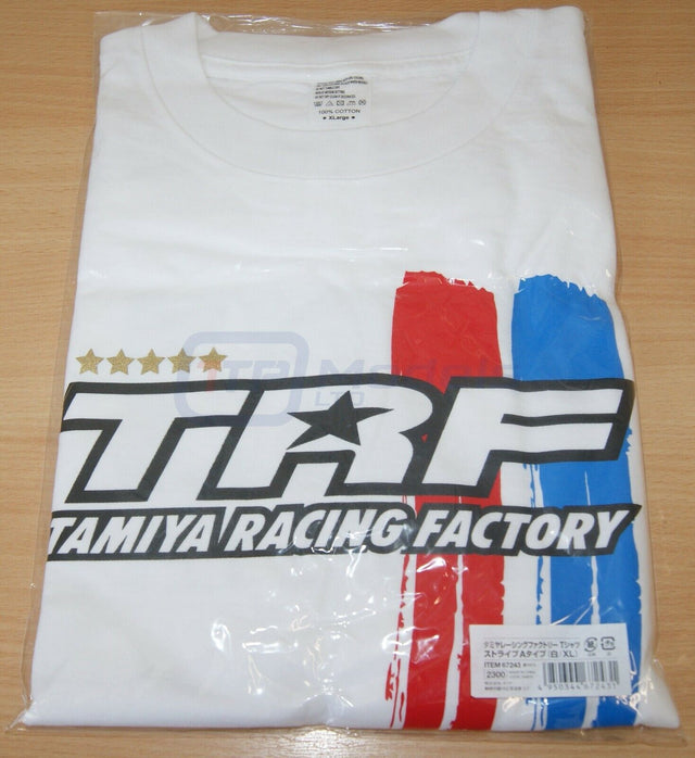 Tamiya 67243 TRF (Tamiya Racing Factory) Logo T-Shirt (White) XL, 44in Chest