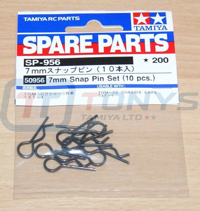 Tamiya 50956 7mm Snap Pin Set (10 Pcs.) (TGM/TNX/TXT/CR01/TRF801X/GF01/XV01) NIP