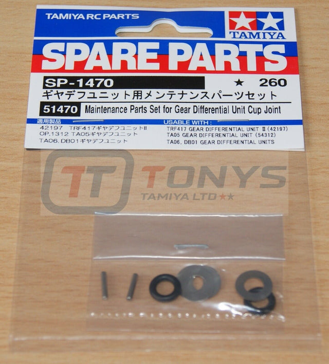 Tamiya 51470 Maintenance Parts Set for Gear Differential Unit Cup Joint, NIP