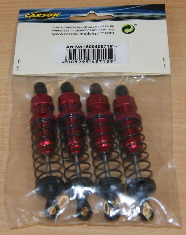 Carson 500405714 1:10 Red Aluminum Oil Damper Set (4 Pcs.) Buggy 83mm (Tamiya)
