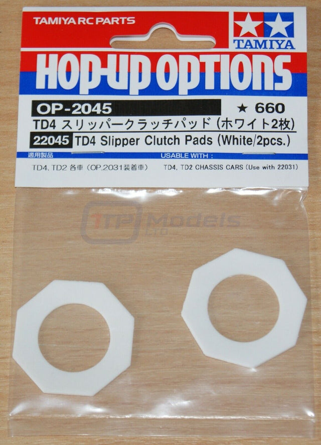 Tamiya 22045 TD4 Slipper Clutch Pads (White/2 Pcs.), Super Avante/Astute TD2 NIP