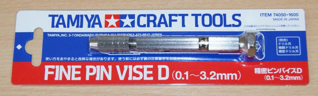 Tamiya 74050 Craft Tools, Fine Pin Vise D (0.1-3.2mm), NIP