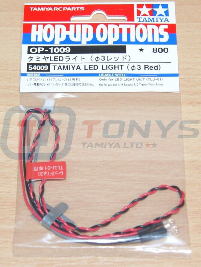 Tamiya 54009 LED Light (3mm Red), (Use with TLU-01 & TLU-02), NIP