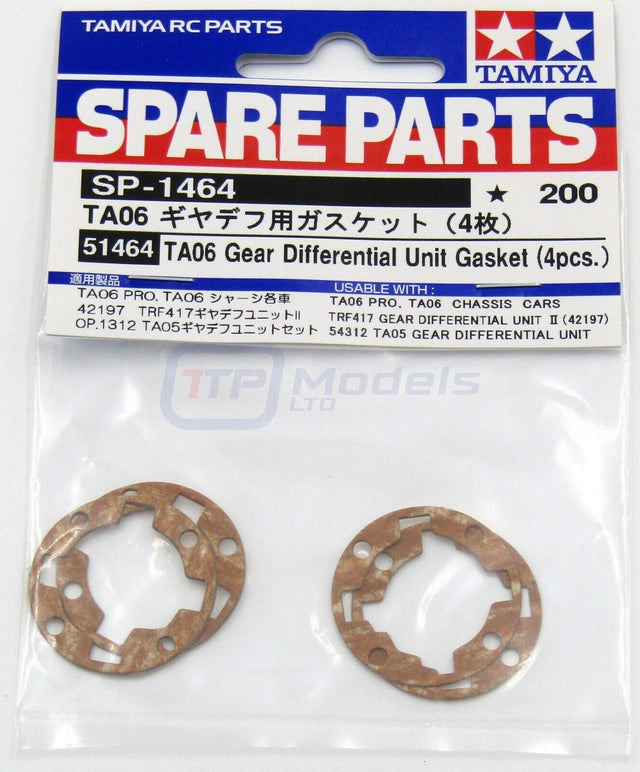 Tamiya 51464 TA06 Gear Differential Unit Gasket (4 Pcs.), XV01/TRF418/TRF503/M07