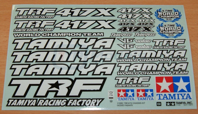 Tamiya 42205/42235 TRF417x Chassis Kit, 1424470/11424470 Logo Decals/Stickers