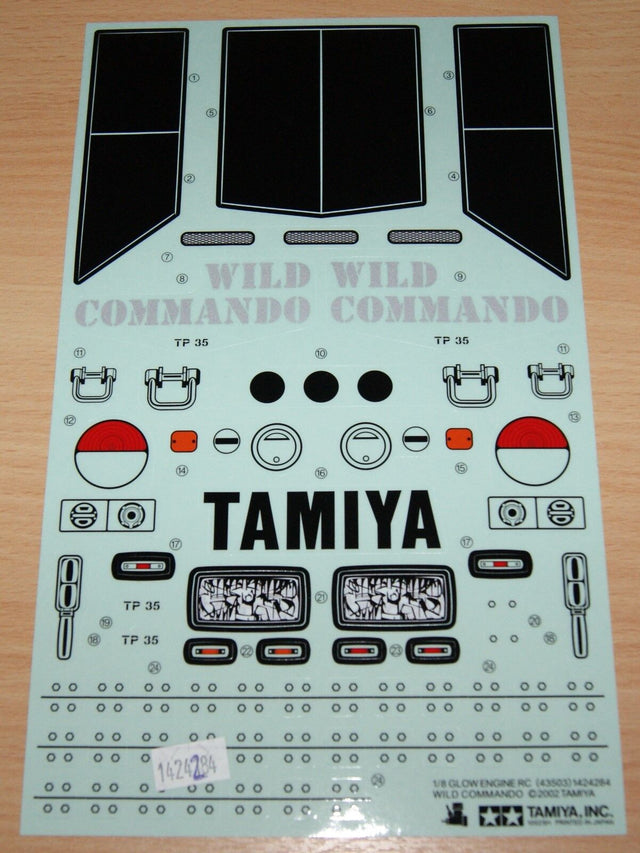 Tamiya 43503 Wild Commando/TGM-02, 1424284/11424284 Decals/Stickers, NEW