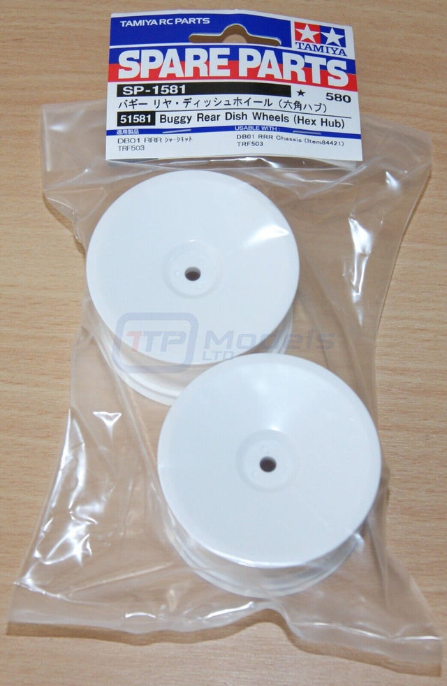 Tamiya 51581 Buggy Rear Dish Wheels (Hex Hub) (DB01RRR), (*TRF201/*TRF503), NIP