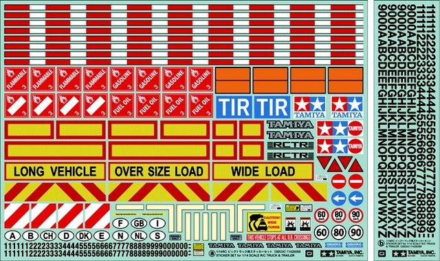 Tamiya 56534 Sticker Set for 1/14 Scale R/C Truck & Trailer, (Scania/MAN/Actros)