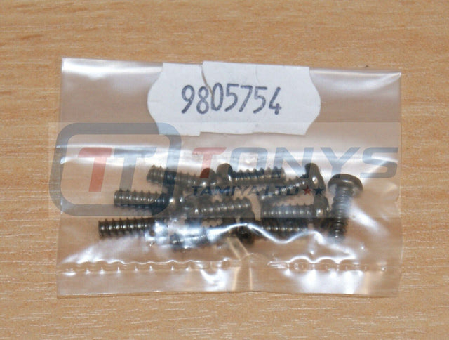 Tamiya 9805754/19805754 Black 3x8mm Tapping Screw (10 Pcs.), NIP