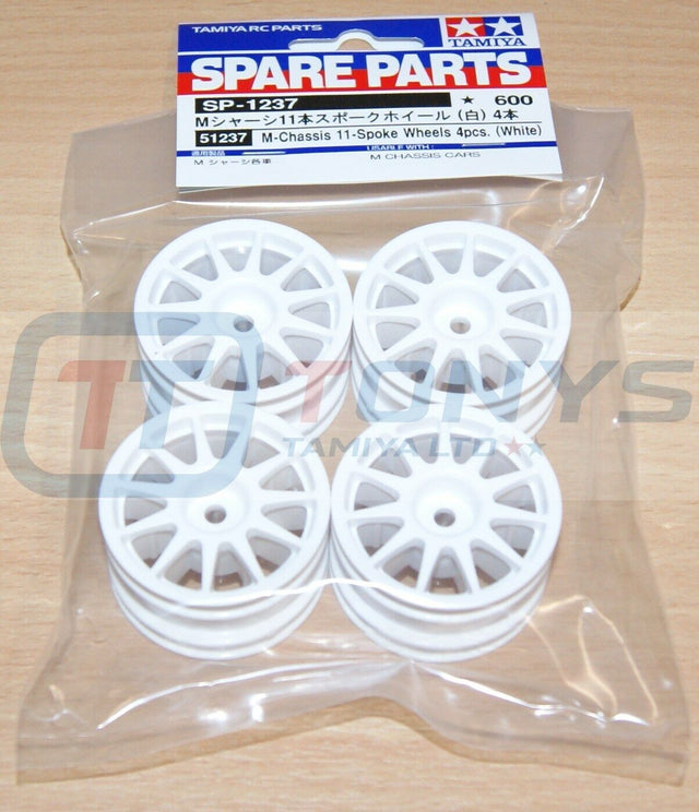 Tamiya 51237 M-Chassis 11-Spoke Wheels 4 Pcs. (White), M03/M05/M05Ra/M06/M07/M08