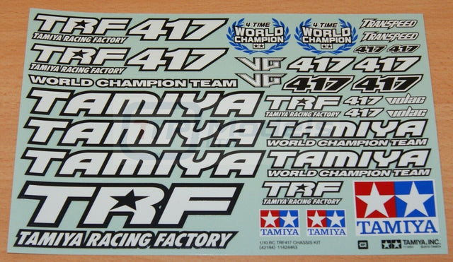 Tamiya 42182/42200 TRF417 Chassis Kit 1424463/11424463 Logo Decals/Stickers, NEW