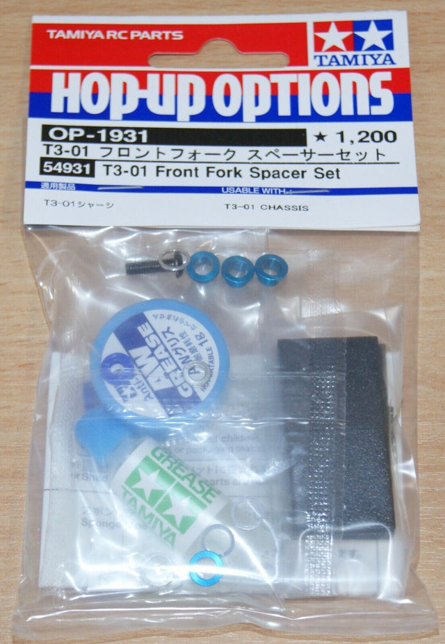 Tamiya 54931 T3-01 Chassis Front Fork Spacer Set, (Dual/Dancing Rider/T301), NIP