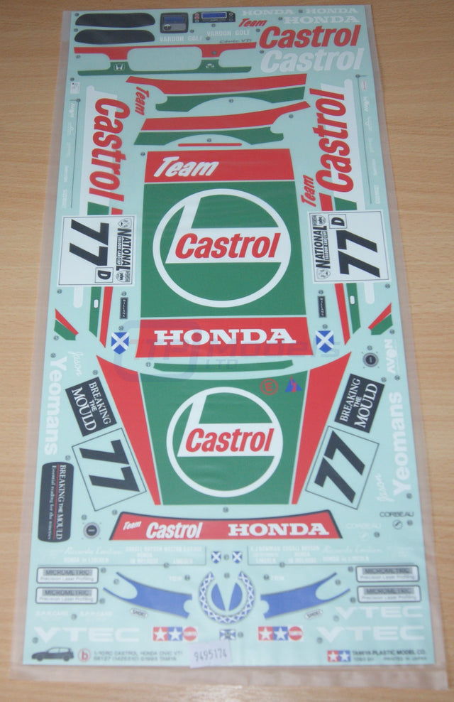 Tamiya 58127 Castrol Honda Civic/FF01/FF03, 9495174/19495174 Decals/Stickers NIP