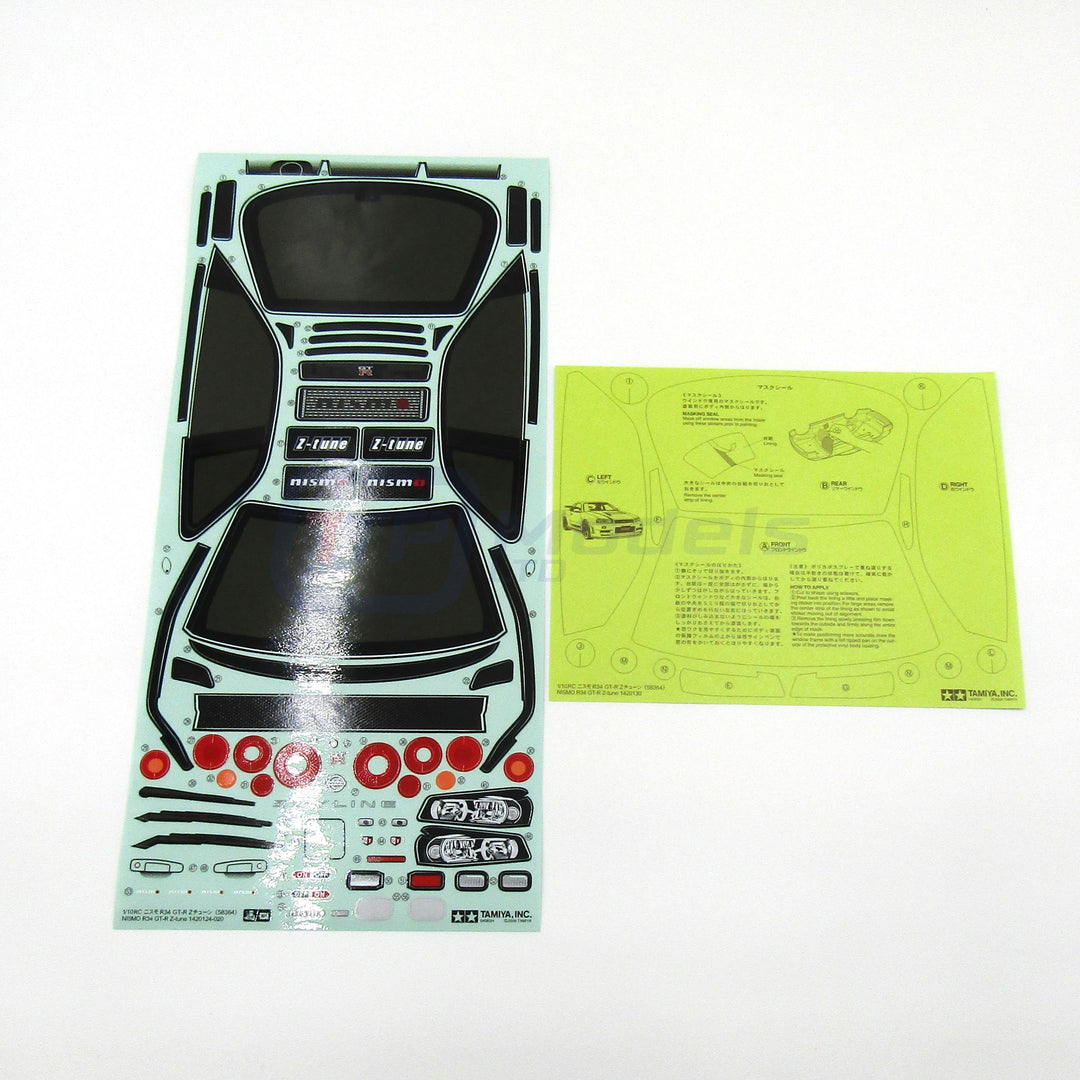 Tamiya 58364 NISMO R34 GT-R Z-tune/TT01/TT02D, 9495480/19495480 Decals ...