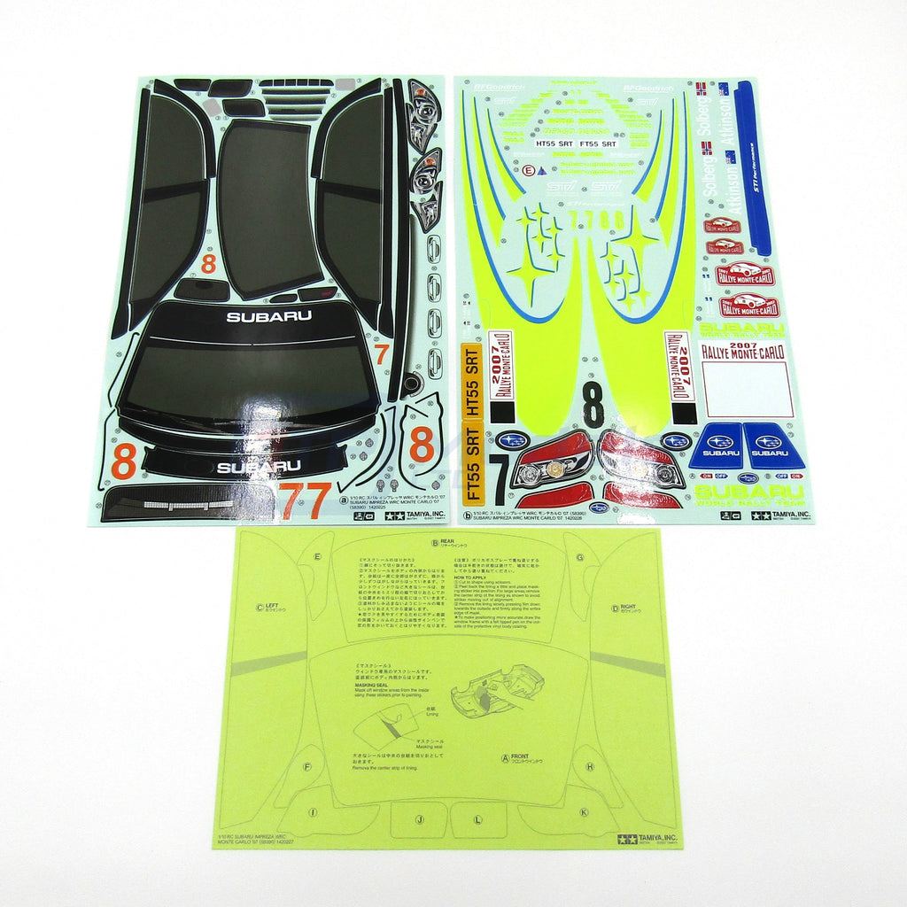 Tamiya 58390 Impreza WRC Monte Carlo '07/TT01, 9495513/19495513 Decals ...