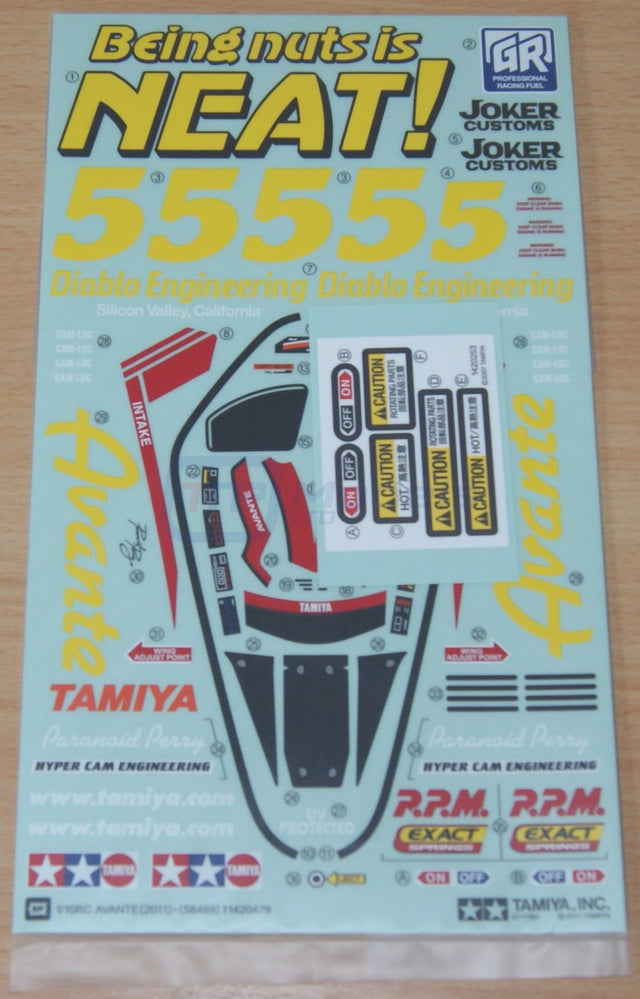 Tamiya 58489 Avante 2011, 9495667/19495667 Decals/Stickers, NIP