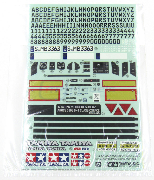 Tamiya 56352 Mercedes-Benz Arocs 3363/Tipper, 9495910/19495910 Decals/Stickers