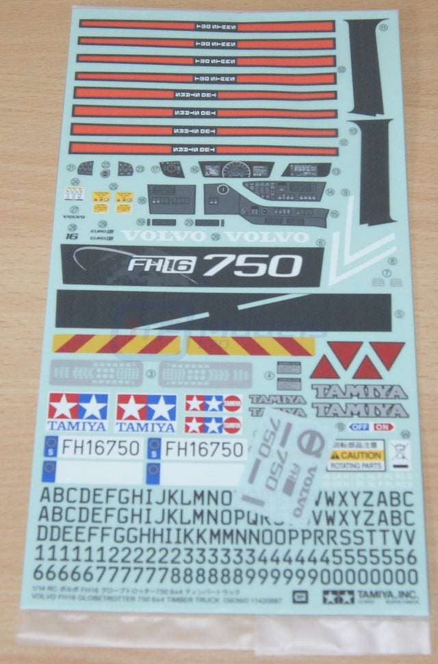 Tamiya 56360 Volvo FH16 750 6×4 Timber Truck, 9495961/19495961 Decals/Stickers