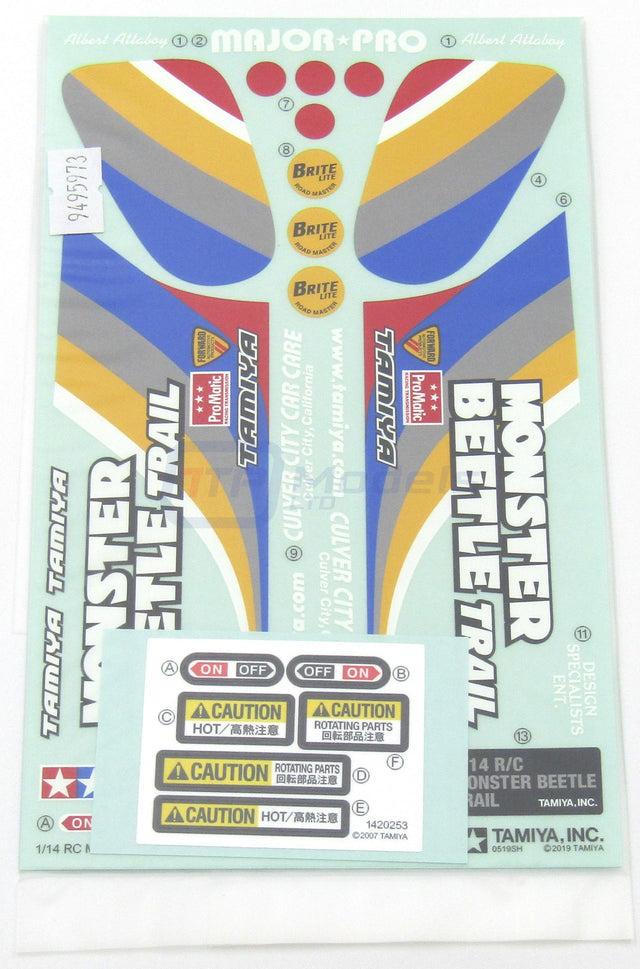 Tamiya 58672 Monster Beetle Trail/GF01TR, 9495973/19495973 Decals/Stickers, NIP