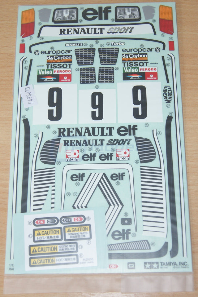 Tamiya 47435/84227 Renault 5 Turbo Rally/M05Ra, 9498073/19498073 Decals/Stickers, NIP